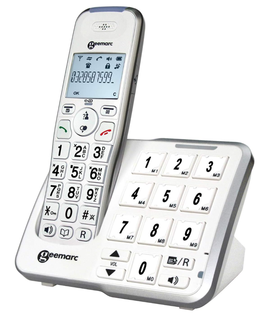 Schnurloses Senioren-Festnetztelefon, Bildwahltasten, Anrufbeantworter, Geemarc Amplidect295 Photo