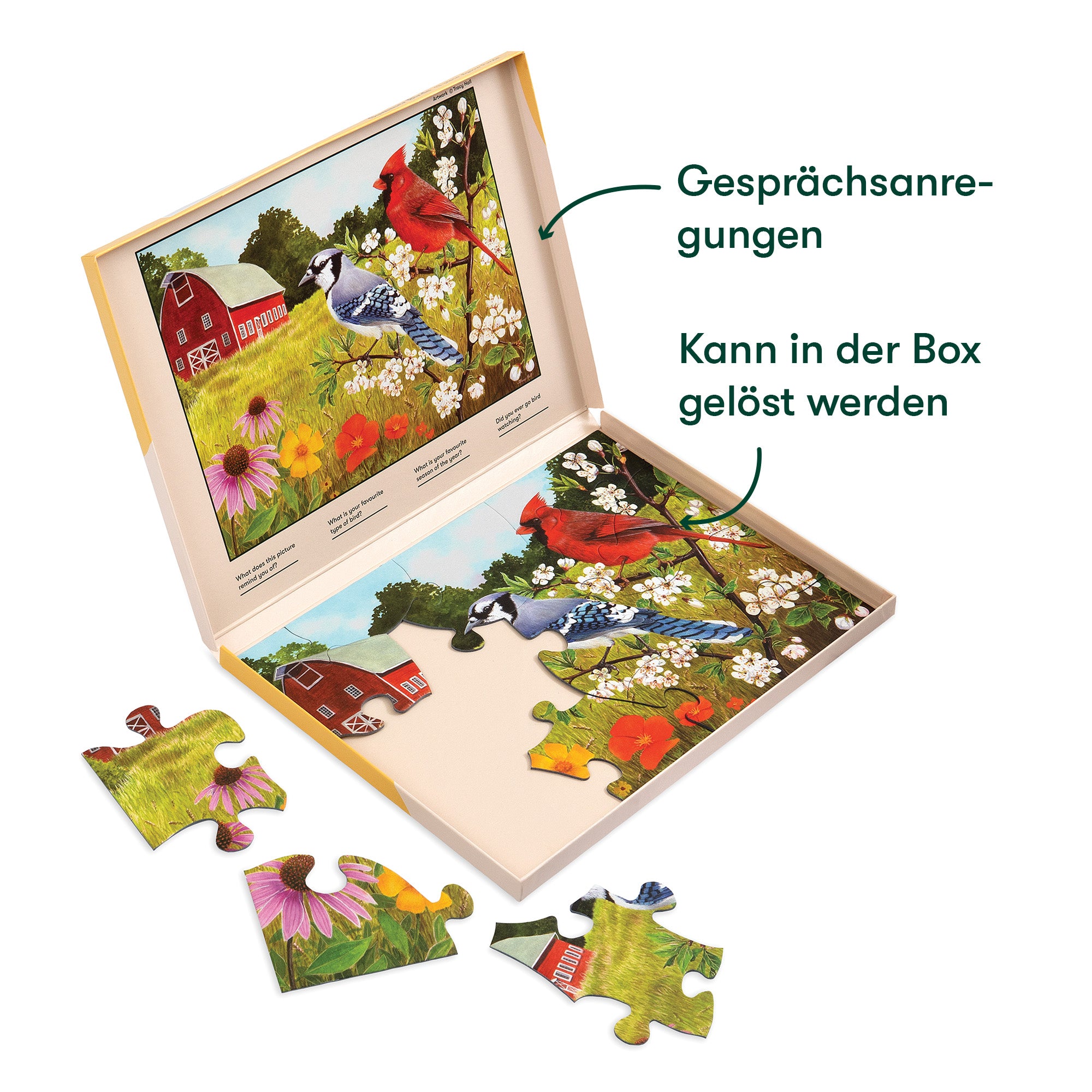 Senioren Puzzle „Vögel“, 13 Teile, Puzzle für Menschen mit Demenz, 31x22 cm