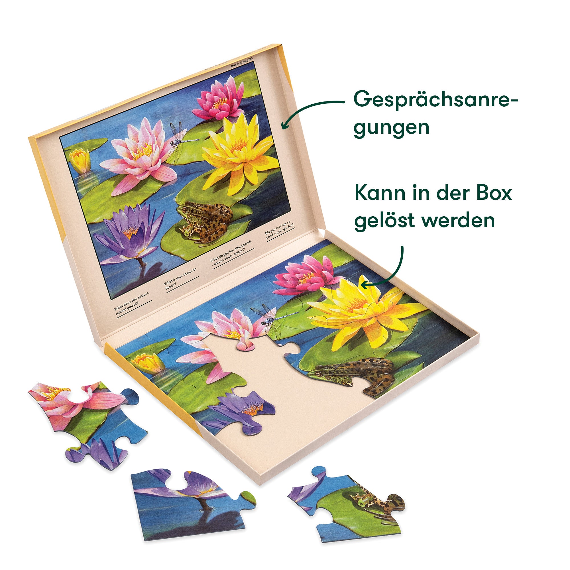 Senioren Puzzle „Lilienteich“, 13 Teile, Puzzle für Menschen mit Demenz, 31x22 cm