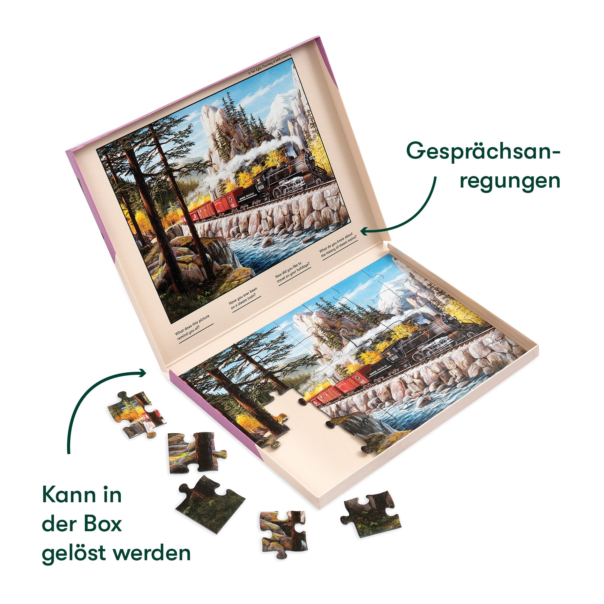 Senioren Puzzle „Dampfeisenbahn“, 35 Teile, Puzzle für Menschen mit Demenz, 31x22 cm