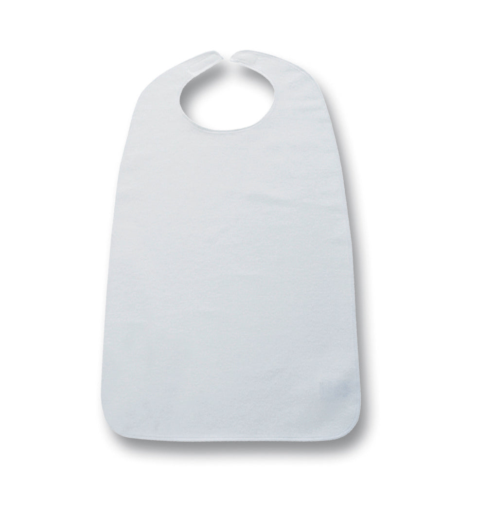 Ess-Schürze mit Klettverschluss, Frottee, PU-beschichtet, 87x47 cm, weiß