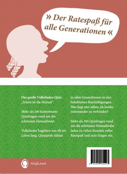 Ratebuch "Das große Volkslieder-Quiz - Schön ist die Heimat ...", Raten & Singen - Band 1