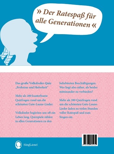 Ratebuch "Das große Volkslieder-Quiz - Frohsinn und Heiterkeit...", Raten & Singen - Band 2