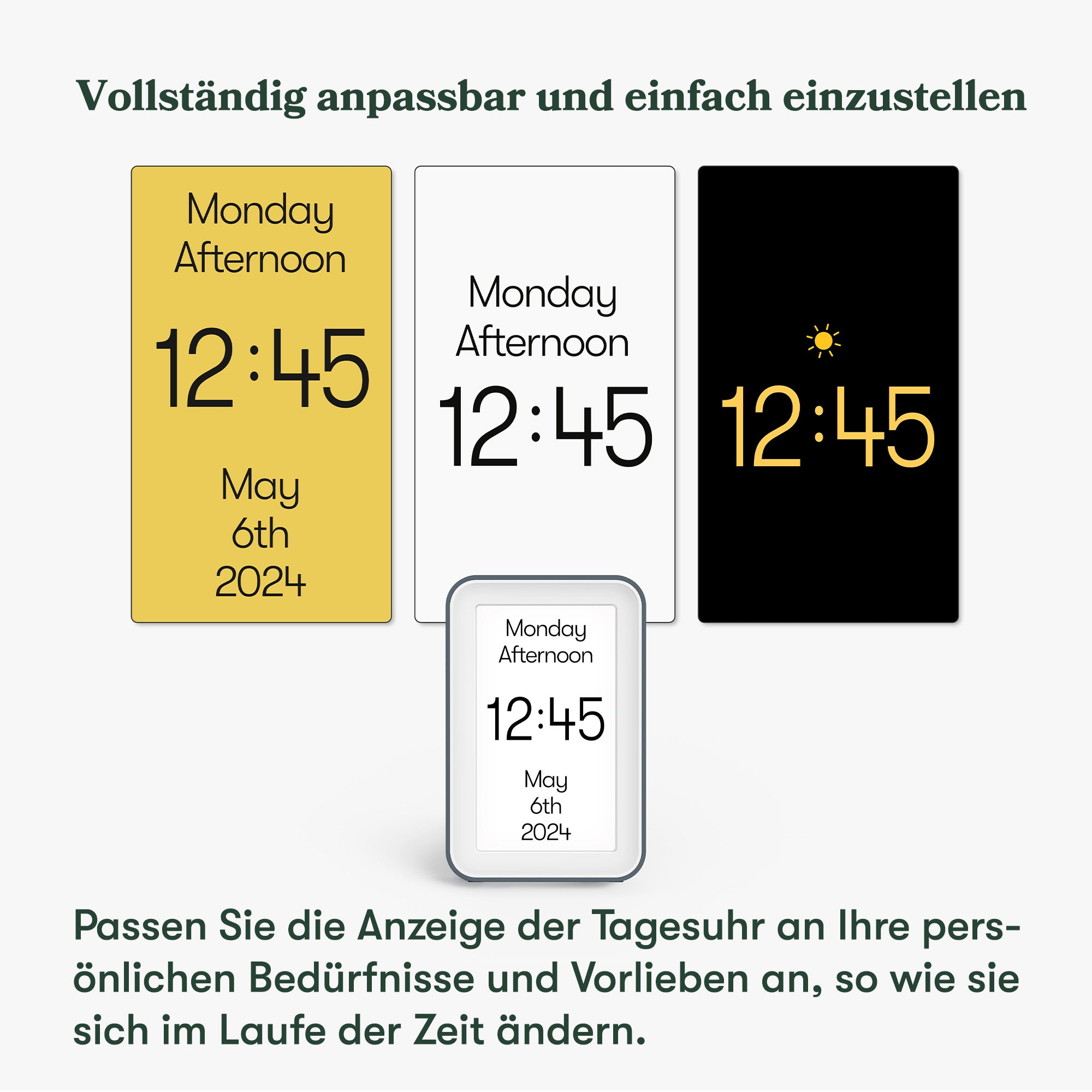 Demenz-Funkuhr „Relish Day Connect“ mit großem 7" Display,