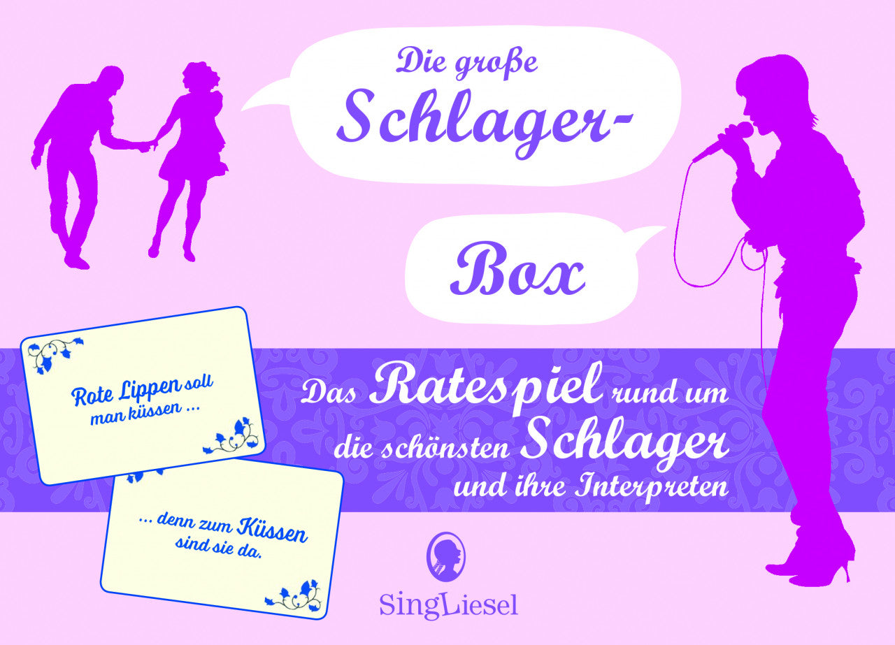 Ratekarten "Die große Schlager-Box",  Ratespiel rund um die schönsten Schlager und Interpreten