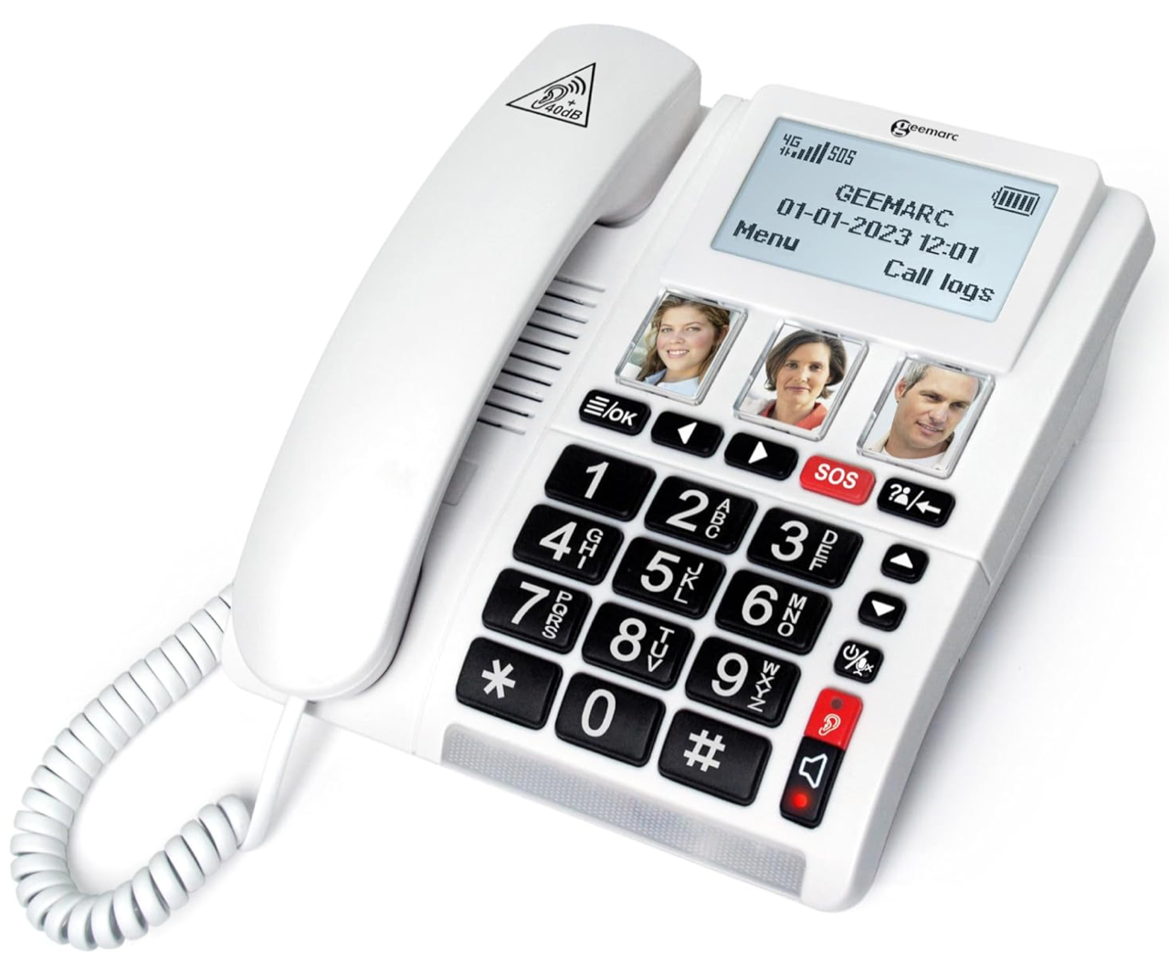 Senioren-Notruftelefon mit SIM Karten Steckplatz, Bildwahltasten und Notruf-Armband, Geemarc CL9000