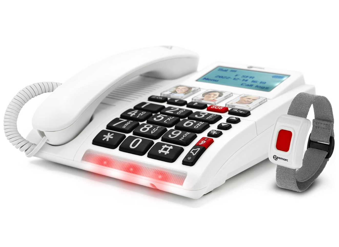 Senioren-Notruftelefon mit SIM Karten Steckplatz, Bildwahltasten und Notruf-Armband, Geemarc CL9000