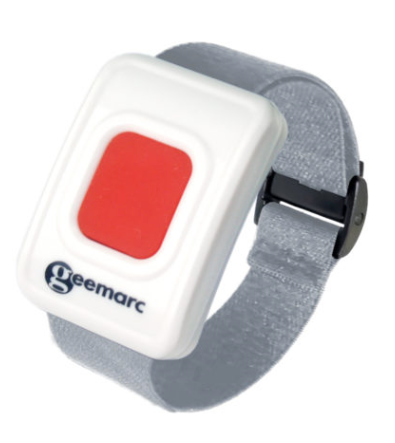 Senioren-Notruf-Festnetztelefon mit Bildwahltasten und Notruf-Armband, Blitzlicht, Geemarc CL610