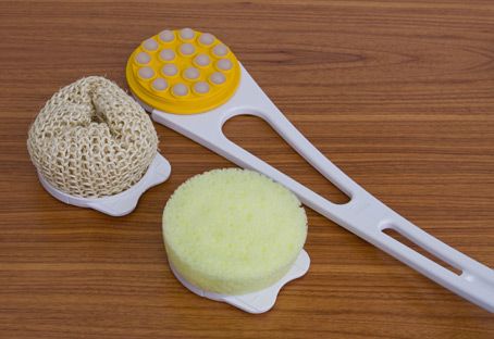 Körperpflege-Set, 3-teilig, Peeling, Waschen, Cremen, Massieren