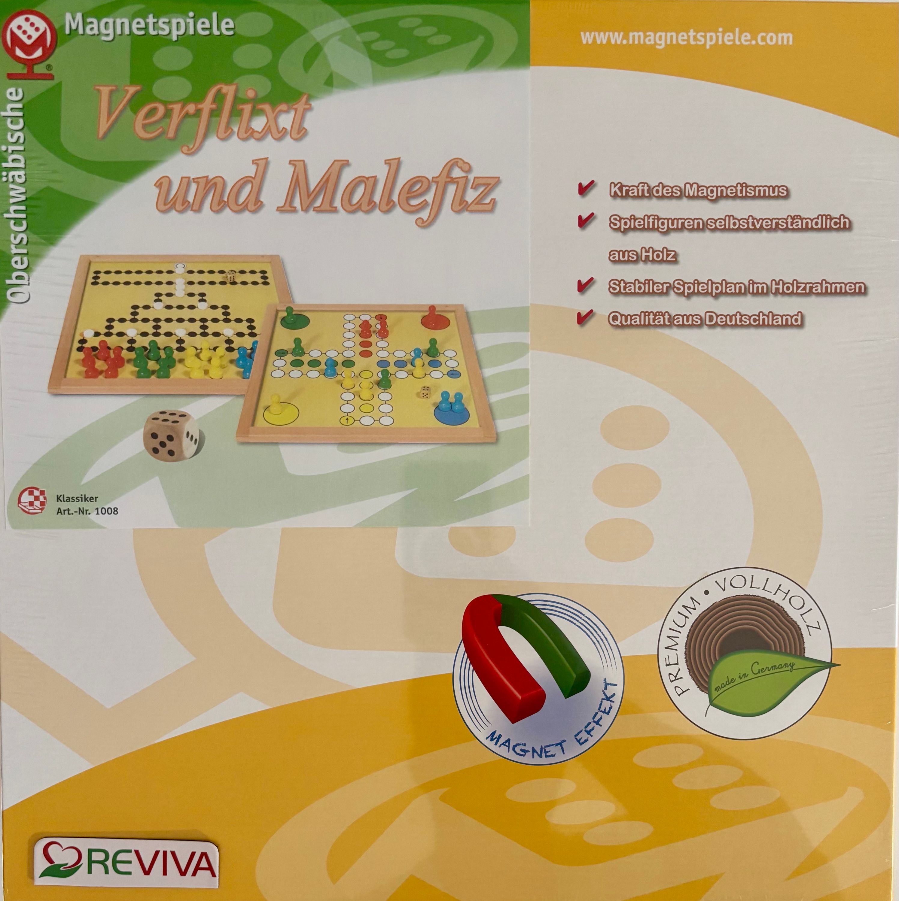 Magnet Doppel-Brettspiel Verflixt & Malefiz, 35 x 35 cm