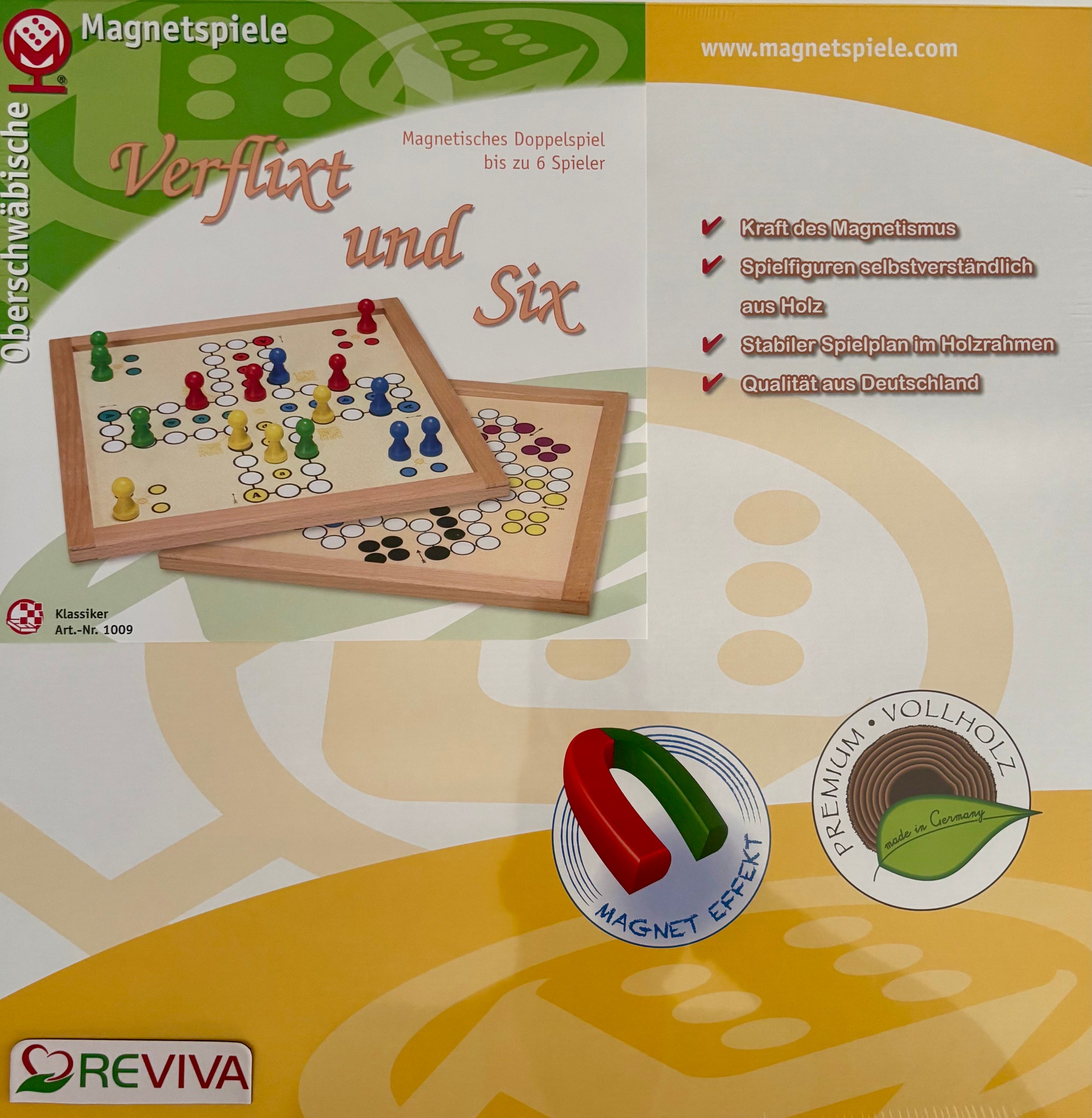 Magnet Doppel-Brettspiel Verflixt & Six, 35 x 35 cm