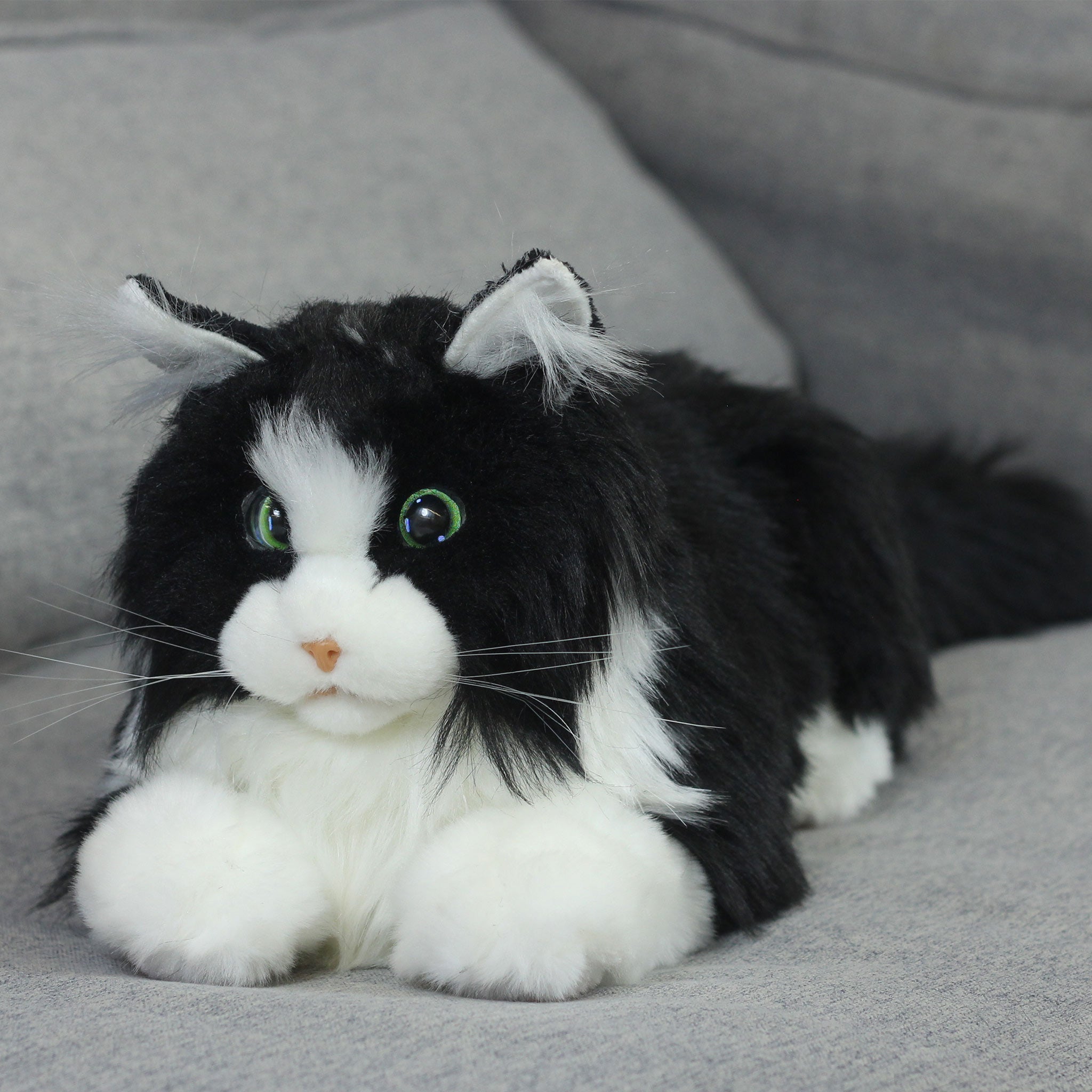 metaCat – Interaktive Roboter-Katze „Schwarz-Weiß“ für Senioren und Menschen mit Demenz, Akkubetrieben