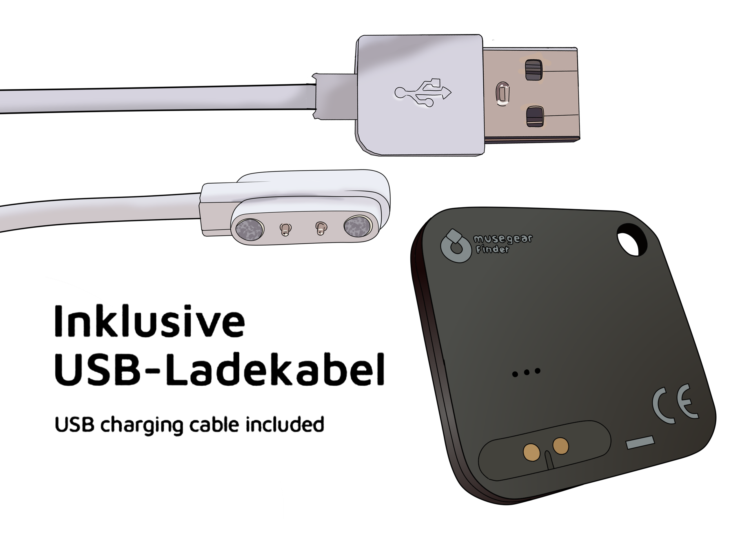 musegear Finder recharge ("Schlüsselfinder" mit Ladefunktion) - schwarz