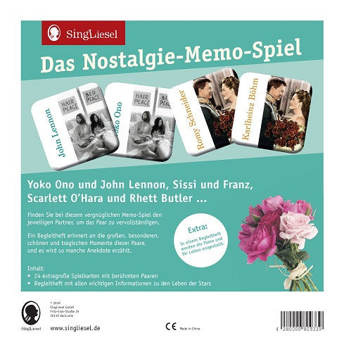 Nostalgie-Memo-Spiel „Berühmte Paare" für Senioren und Menschen mit Demenz