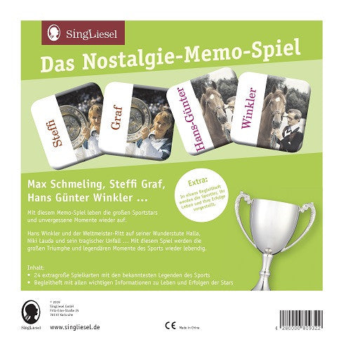 Nostalgie-Memo-Spiel „Legenden des Sports" für Senioren und Menschen mit Demenz