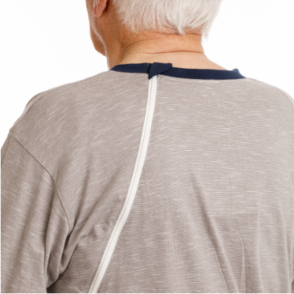 Suprima Pflege-Schlafanzug, lang, Rücken- und Beinreißverschluss – Baumwolle - unisex