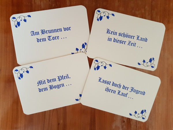 Ratekarten "Bekannte Volkslieder erkennen und ergänzen", Volkslieder-Quiz