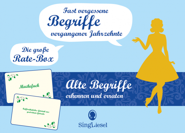 Ratekarten "Alte Begriffe erkennen und erraten", Spiel rund um alte Begriffe vergangener Jahrzehnte