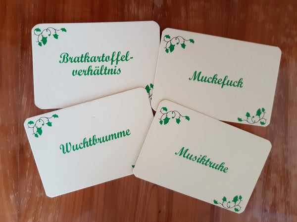 Ratekarten "Alte Begriffe erkennen und erraten", Spiel rund um alte Begriffe vergangener Jahrzehnte