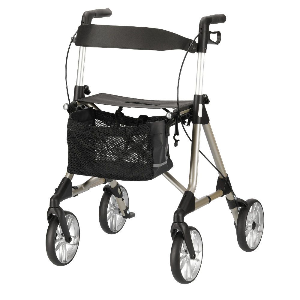 Rollator elan classic, klappbar, breite Standfläche, champagner