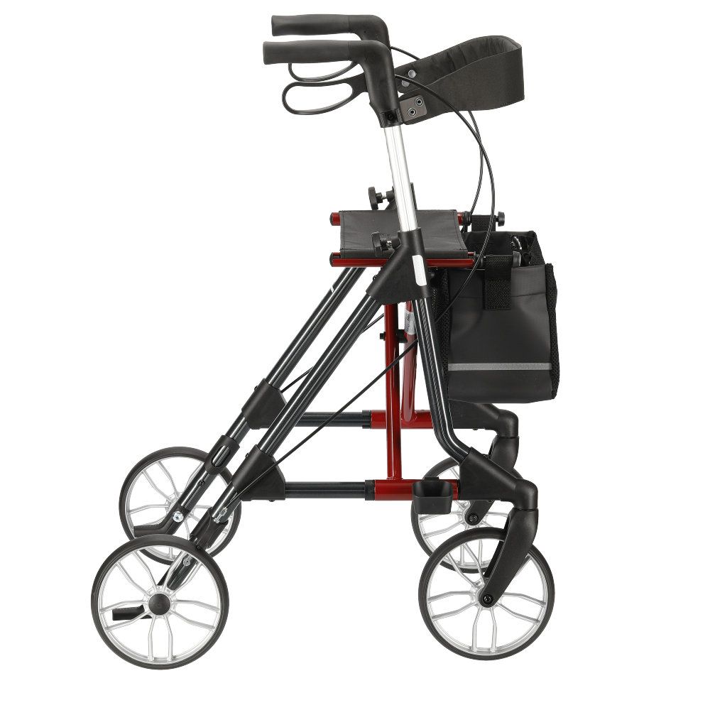 Rollator elan classic, klappbar, breite Standfläche, anthrazit/dunkelrot