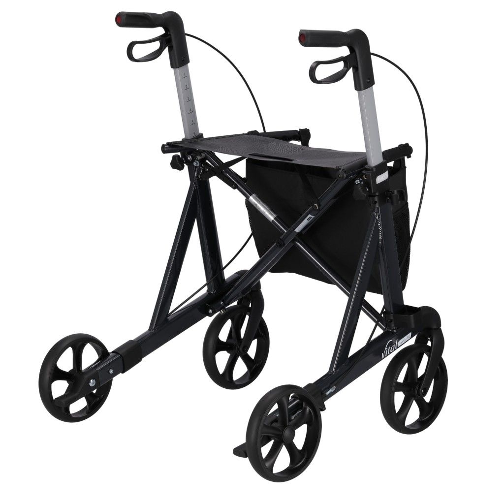 Rollator vital classic XL, klappbar, höhenverstellbar, Aluminiumrahmen, grau