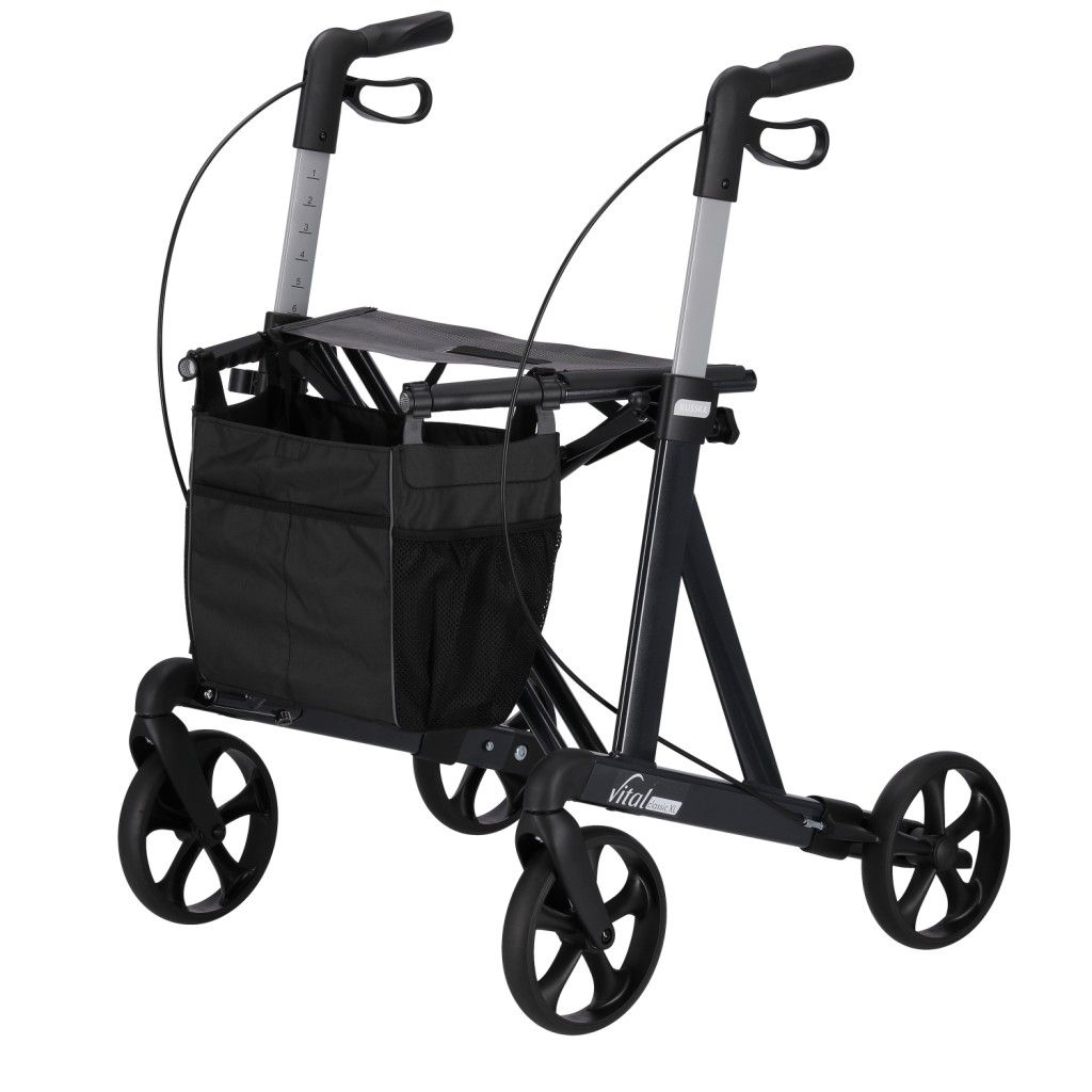 Rollator vital classic XL, klappbar, höhenverstellbar, Aluminiumrahmen, grau