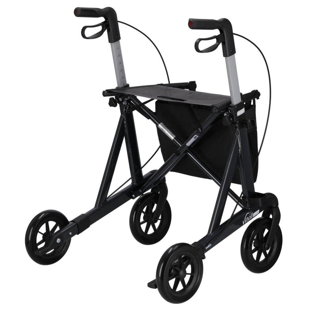 Rollator vital plus XL, klappbar, höhenverstellbar, Stoßdämpfung, Aluminiumrahmen, grau