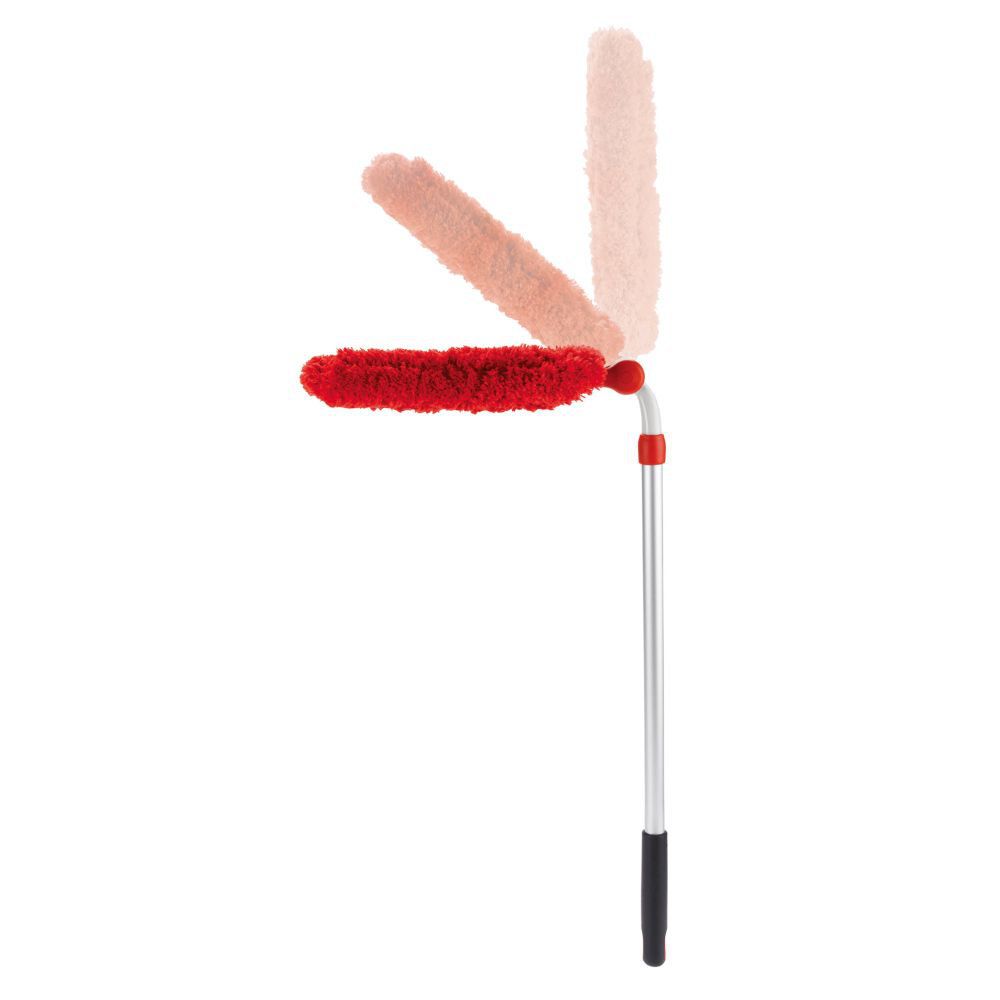 Teleskop-Staubwedel mit Mikrofaser-Kopf, waschbar, schwenkbar, bis 132 cm