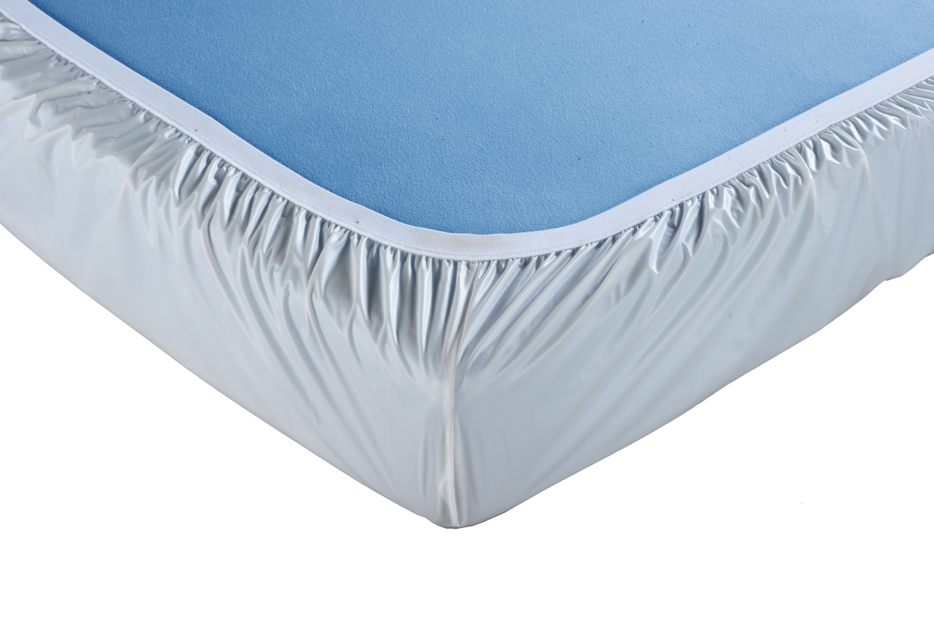 Spannbetttuch PVC, Folienstärke 0,12 mm, Komplettabdeckung, fixiert, weiß,  verschiedene Größen