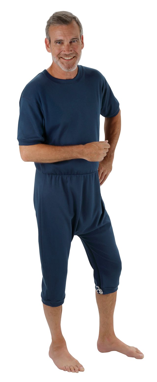 Suprima Pflegeoverall Slim, kurz, Rücken- und Beinreißverschluss, Baumwolle, unisex, marine (dunkelblau)