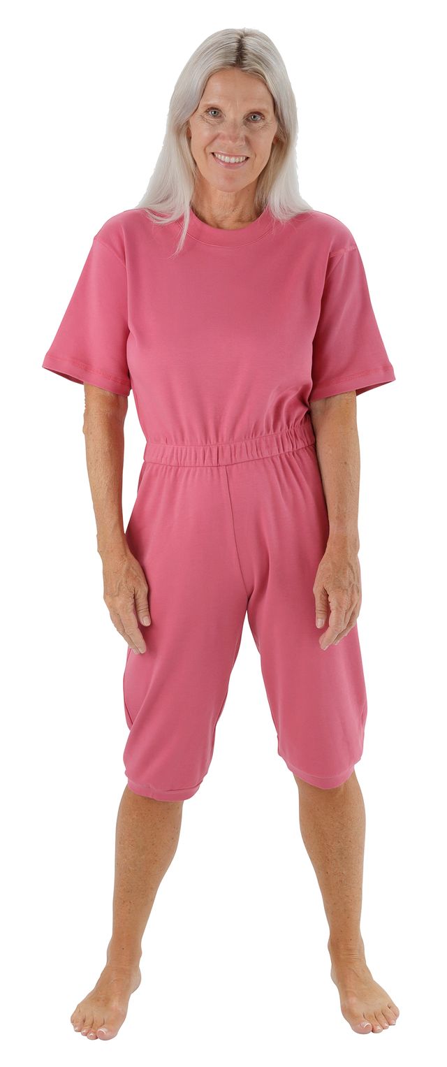 Suprima CareBasic Pflegeoverall, kurz, Rückenreißverschluss, Baumwolle, unisex, Beere