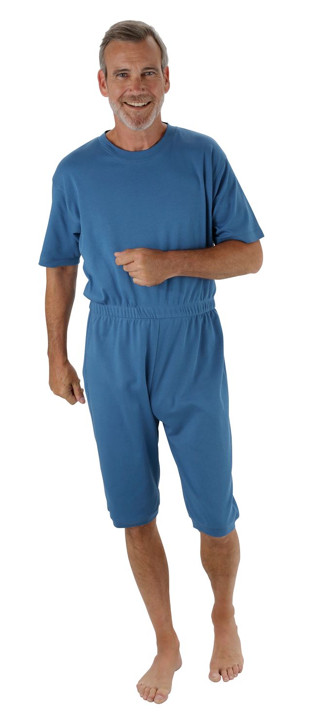 Suprima CareBasic Pflegeoverall, kurz, Rückenreißverschluss, Baumwolle, unisex, Kornblume