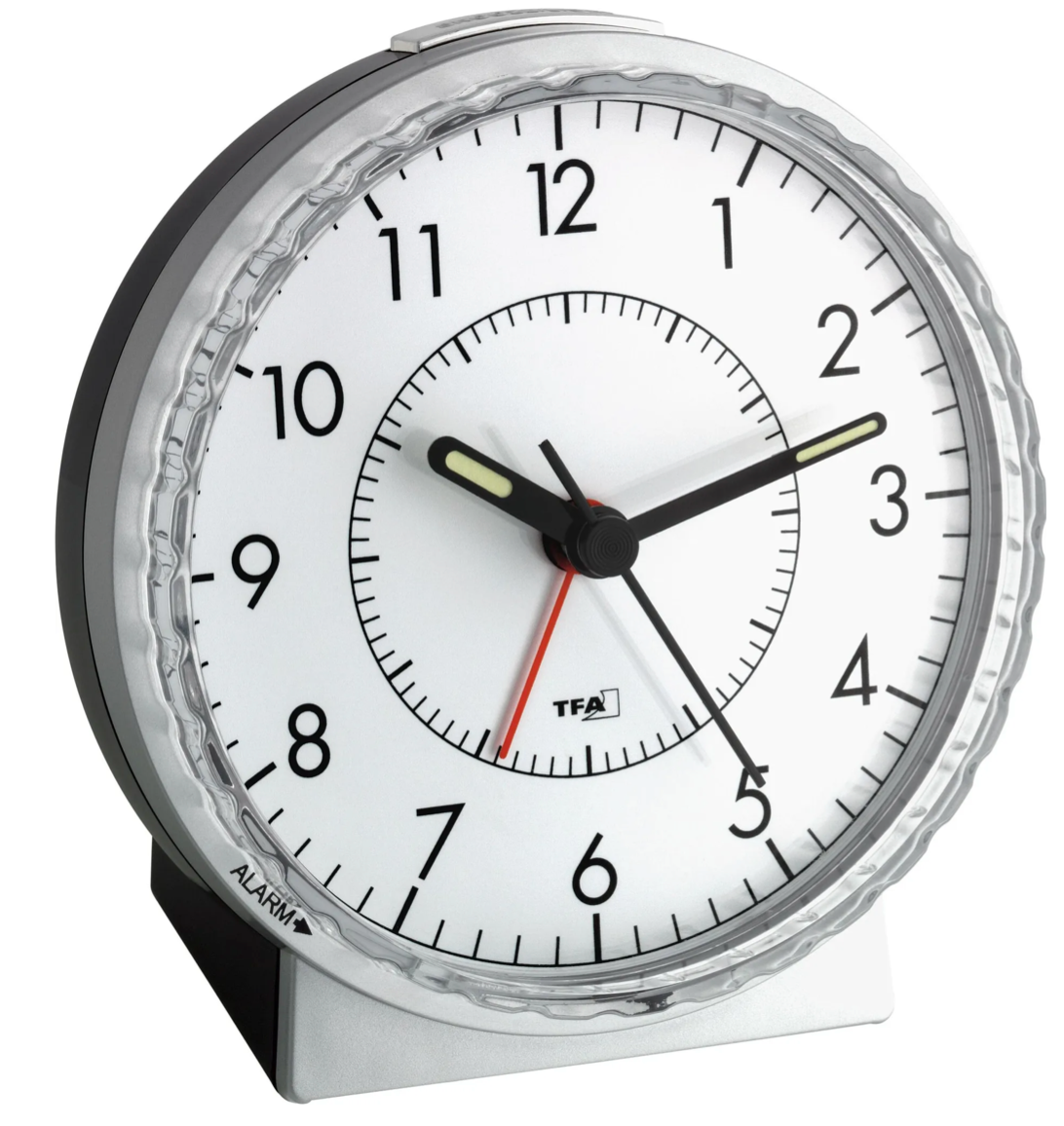 Analoger Wecker, extra lauter Weckalarm, Hintergrundbeleuchtung, Drehring für Alarmeinstellung