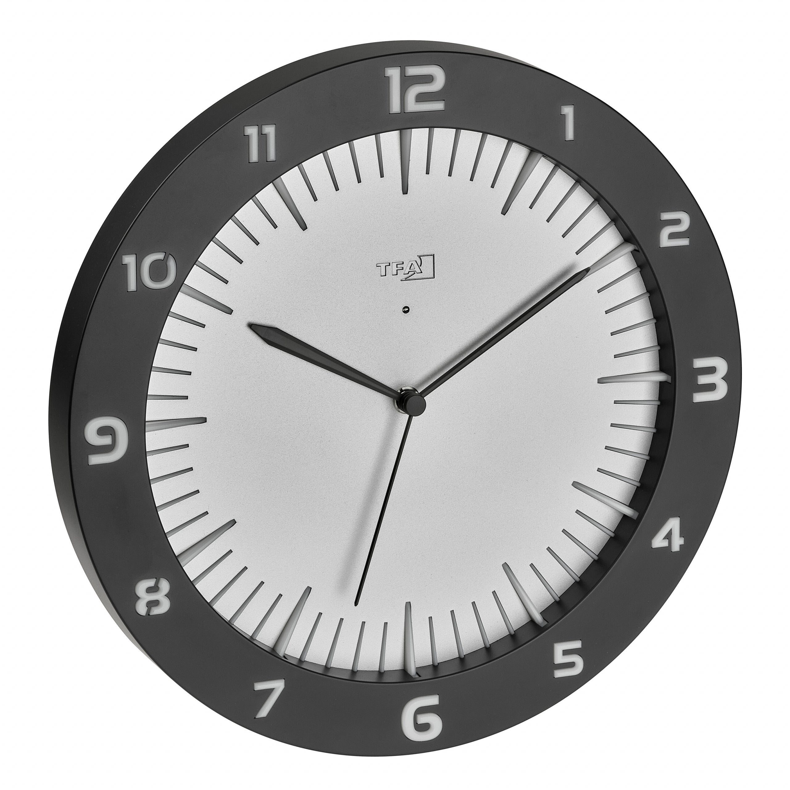 Analoge Funk-Wanduhr mit farbiger Beleuchtung, Lumoclock, ø 30 cm