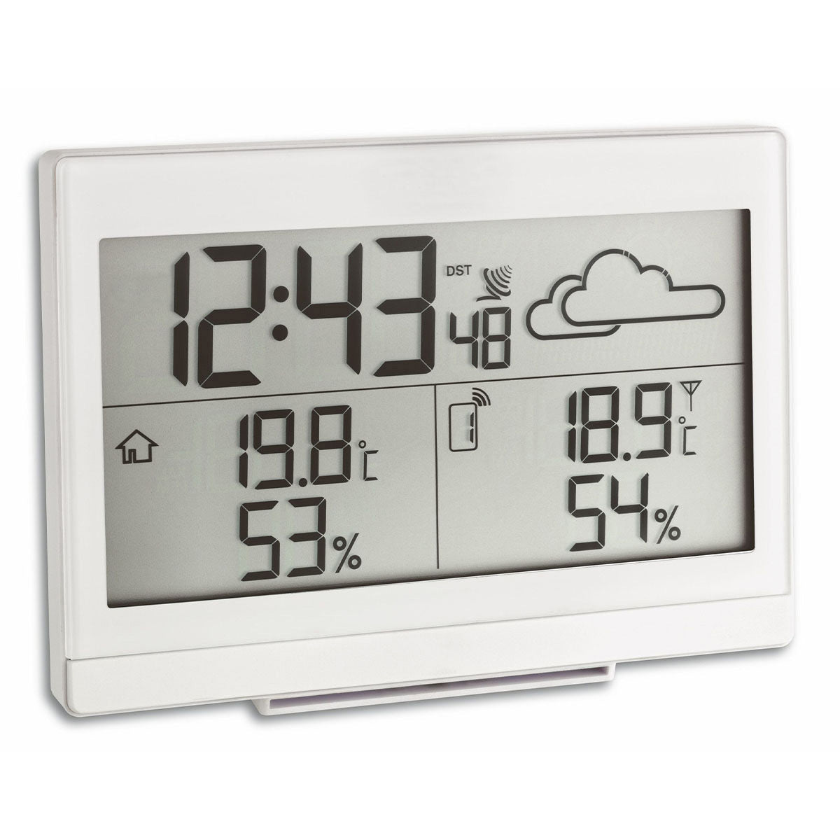 Funk-Wetterstation CASA mit kabellosem Außensender und sanfter Hintergrundbeleuchtung