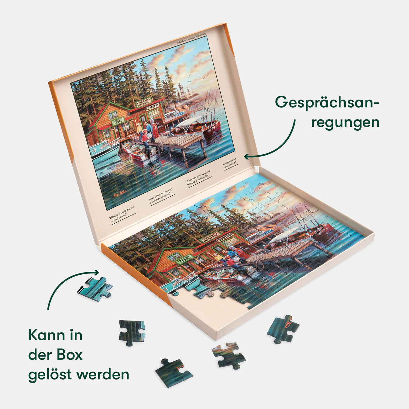 Senioren Puzzle „Urlaub am See“, 63 Teile, Puzzle für Menschen mit Demenz, 31x22 cm