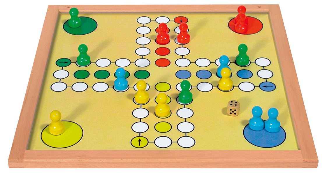 Extra großes Magnet Doppel-Brettspiel Verflixt & Halma, 50 x 50 cm
