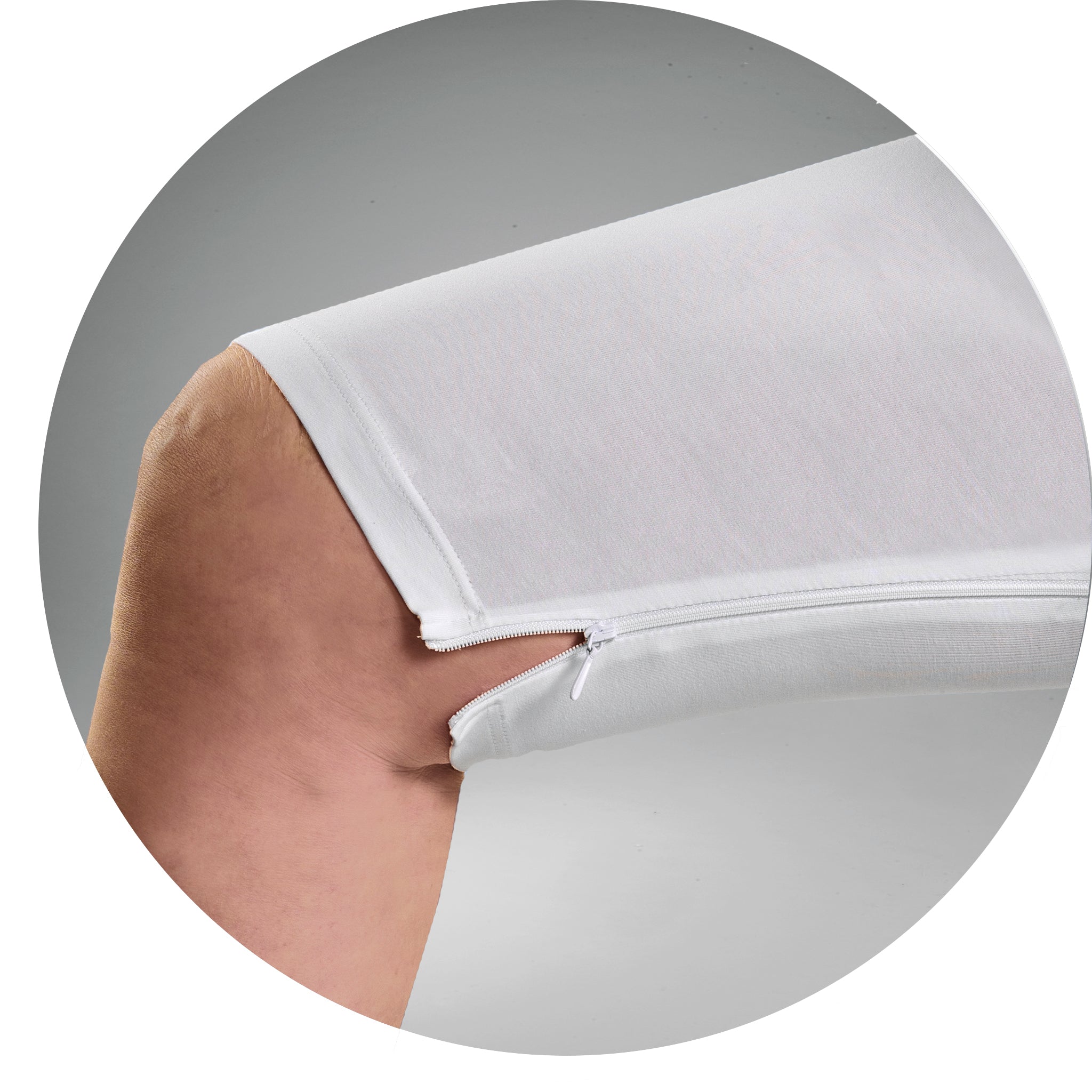 Suprima Pflegebody ohne Arm, kurzes Bein, Beinreißverschluss, Baumwolle - unisex, grau
