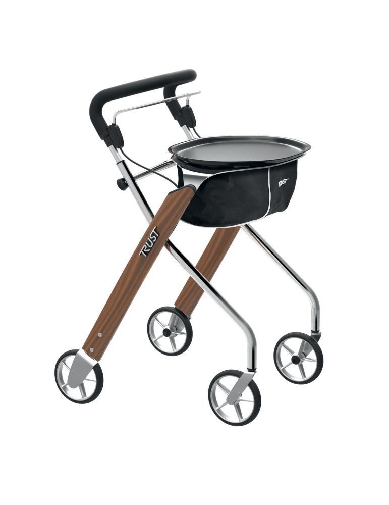 Wohnraum-Rollator Let's Dream, klappbar, schmale Breite, Holzoptik