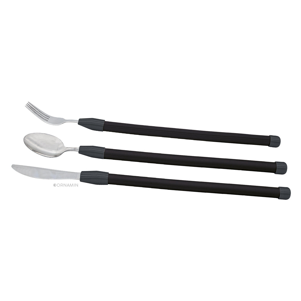Biegsames Besteck-Set mit verlängertem Griff, Ornamin 970, Spezial-Besteck, Einhänder-Hilfsmittel