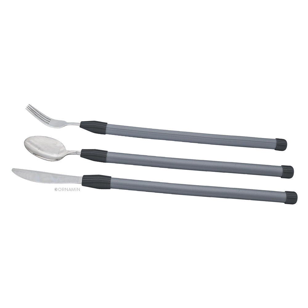 Biegsames Besteck-Set mit verlängertem Griff, Ornamin 970, Spezial-Besteck, Einhänder-Hilfsmittel