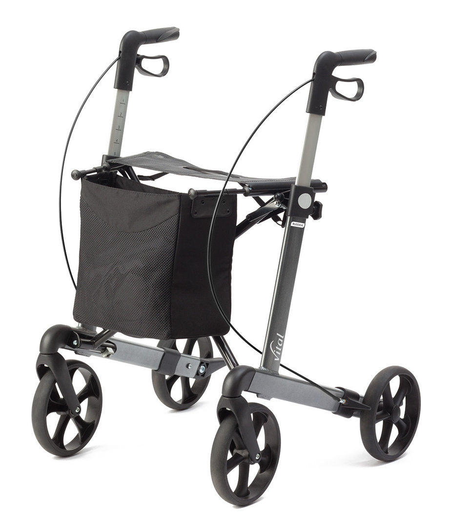Rollator vital classic, klappbar, höhenverstellbar, Aluminiumrahmen, grau