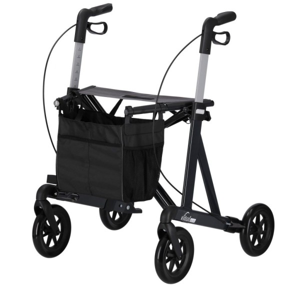 Rollator vital plus XL, klappbar, höhenverstellbar, Stoßdämpfung, Aluminiumrahmen, grau