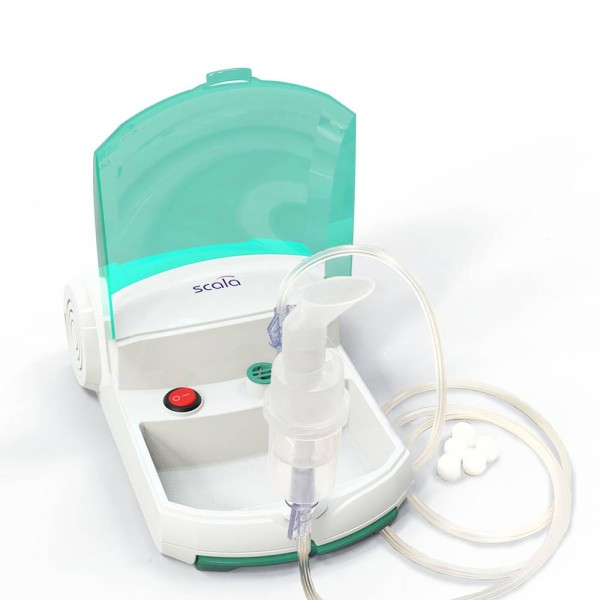 Inhalator für Aerosoltherapie SC 9420, Portables Tischgerät mit Griff, geräuschreduziert, Zubehör