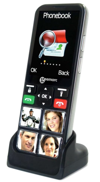 Senioren-Handy mit Bildwahl- und SOS-Notruftaste, verstärkte Lautstärke, Geemarc CL8000