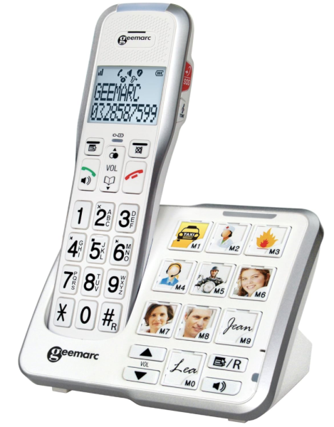 Schnurloses Senioren-Festnetztelefon, Bildwahltasten, Anrufbeantworter, Geemarc Amplidect595 Photo