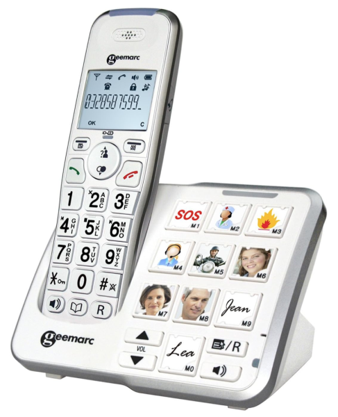 Schnurloses Senioren-Festnetztelefon, Bildwahltasten, Anrufbeantworter, Geemarc Amplidect295 Photo