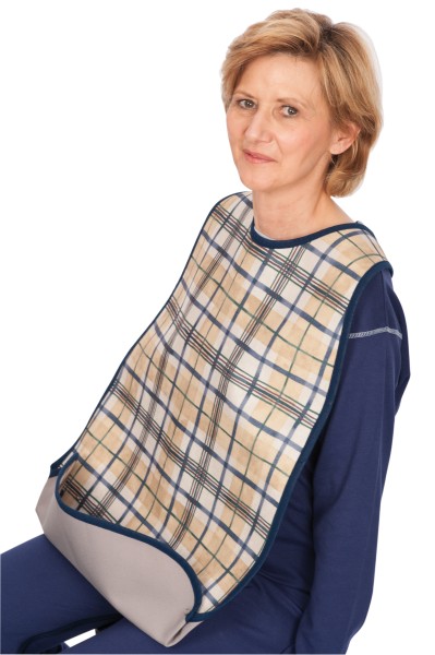 Ess-Schürze mit Schlaufen-/Steckverschluss, Polyester, PU-Nässesperrschicht, 90x46 cm